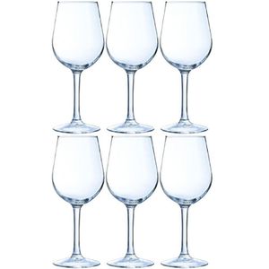 6x Luxe wijnglazen voor rode wijn 370 ml