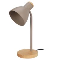 Home & Styling Tafellamp/bureaulampje Design Light - hout/metaal - beige - H36 cm - Leeslamp - Bureaulampen - thumbnail