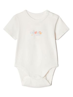 Off-White Kids lot de bodies en coton à logo imprimé Funny - Blanc