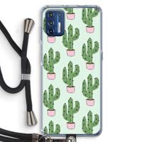 Cactus Lover: Motorola Moto G9 Plus Transparant Hoesje met koord