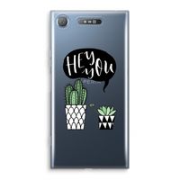 Hey you cactus: Sony Xperia XZ1 Transparant Hoesje