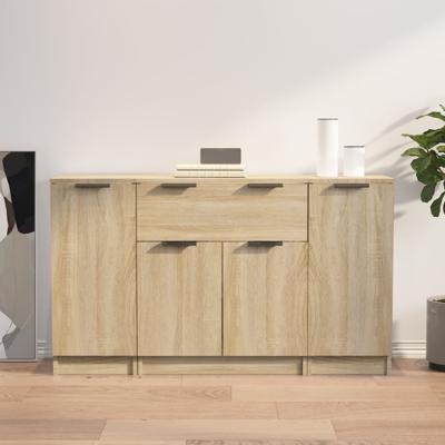 Dressoirs 3 st bewerkt hout sonoma eiken