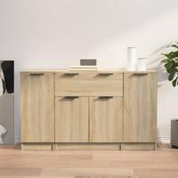 Dressoirs 3 st bewerkt hout sonoma eiken
