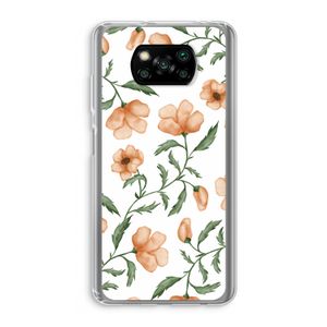 Peachy flowers: Xiaomi Poco X3 Pro Transparant Hoesje