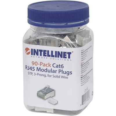 Intellinet neu Intellinet verpakking van 90 stuks Cat6 modulaire RJ45-stekkers STP 3-voudige klem voor massieve draad 90 stekkers in pot 790628 Krimpcontact