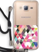 Gekleurde driehoekjes: Samsung Galaxy J3 (2016) Transparant Hoesje met koord