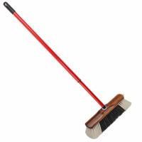 Buemag houten binnenbezem 28 cm - inclusief metalen telescoopsteel - rood/bruin 80 - 130 cm