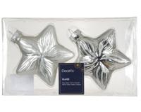 Orn.gls ster l9.8b4h10cm zilver 2st Decoris - Decoris