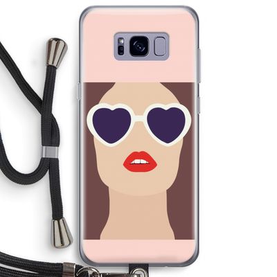 Red lips: Samsung Galaxy S8 Plus Transparant Hoesje met koord