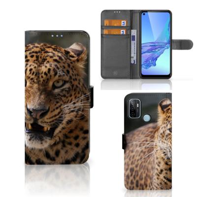 OPPO A53 | OPPO A53s | Telefoonhoesje | Met pasjeshouder | Luipaard