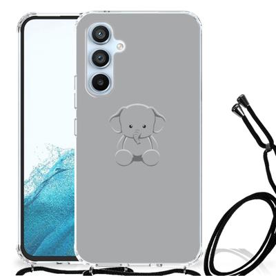 Samsung Galaxy A54 5G Stevig | Bumper Hoesje | Grijs Baby Olifant Samsung Galaxy A54 5G Stevig | Bumper Hoesje | Grijs Baby Olifant