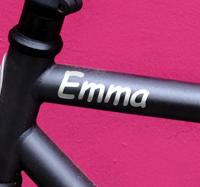 Handgeschreven stijl Fiets naamsticker