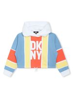 Dkny Kids hoodie en coton à rayures - Bleu - thumbnail