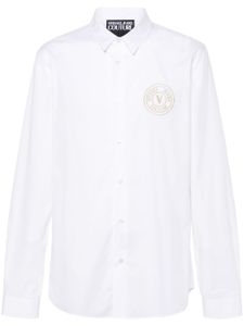 Versace Jeans Couture chemise en popeline à logo brodé - Blanc