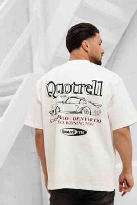 Quotrell Roadster T-Shirt Heren Gebroken Wit/Rood - Maat S - Kleur: Gebroken WitRood | Soccerfanshop