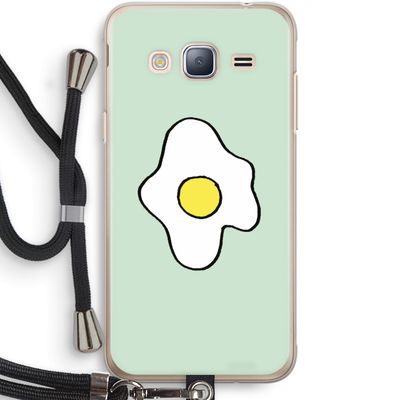 Spiegelei: Samsung Galaxy J3 (2016) Transparant Hoesje met koord