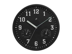 AURIOL Wandklok met thermo- en hygrometer (Zwart)