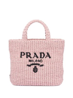 Prada petit sac cabas en raphia - Rose