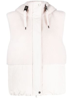 Brunello Cucinelli gilet en fourrure artificielle à capuche - Tons neutres