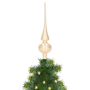 Glazen kerstboom piek/topper champagne glans 26 cm - kerstboompieken