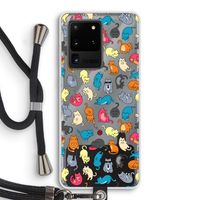 Kleurrijke katten: Samsung Galaxy S20 Ultra Transparant Hoesje met koord