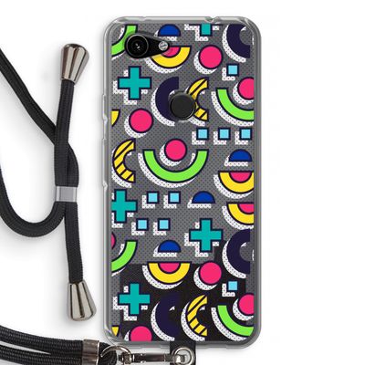8-bit N°6: Pixel 3a Transparant Hoesje met koord