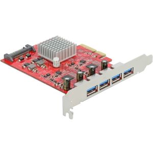 PCIe x4 > 4x extern USB-A 3.2 Gen 2 USB-controller