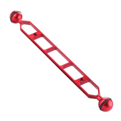 PULUZ 11 0 inch 27 9 cm aluminium dubbele ballen arm voor onderwater toorts/video licht (rood)