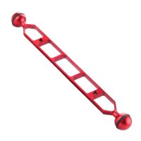 PULUZ 11 0 inch 27 9 cm aluminium dubbele ballen arm voor onderwater toorts/video licht (rood)