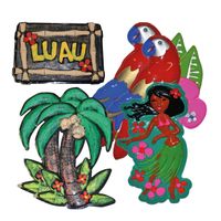 Bellatio Decorations - Hawaii thema muur/wand versieringen set 6x stuks - thumbnail