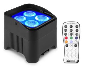 BeamZ BBP94W accu Uplight met 4x 12W LED&apos;s en draadloze DMX