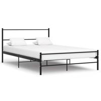 Bedframe met hoofdeinde zonder matras 140x200 cm metaal zwart Bedframe met hoofdeinde zonder matras 140x200 cm metaal zwart