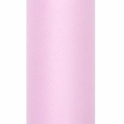 Glitter tule stof - lichtroze - 15 x 900 cm - hobbyartikelen/knutselspullen