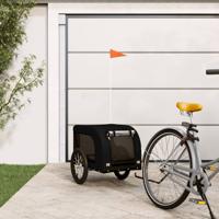 Hondenfietstrailer oxford stof en ijzer zwart