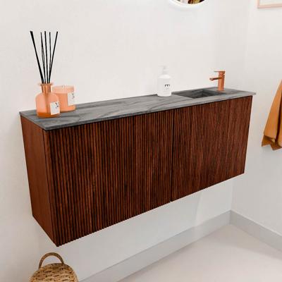Toiletmeubel Mondiaz Joya Dlux | 100 cm | Meubelkleur Ruby | Faye wastafel Sombra Wasbak Rechts | 1 kraangat