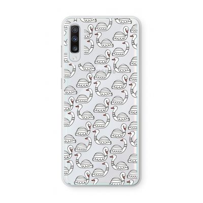Zwanen: Samsung Galaxy A70 Transparant Hoesje