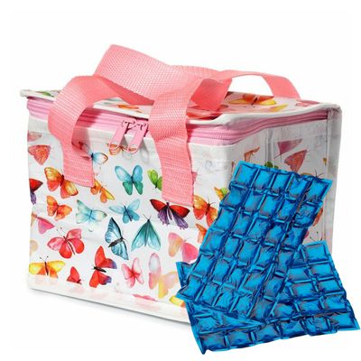 Puckator Kleine lunch koeltas met 2x flexibel koelelement - Vlinder print - 4,4 liter Puckator Kleine lunch koeltas met 2x flexibel koelelement - Vlinder print - 4,4 liter