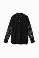 Regular fit katoenen overhemd - BLACK - XS