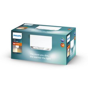 Philips WarmGlow LED Box plafond-/wandspot, 2x