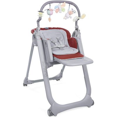 Chicco Kinderstoel Polly Magic 85-106 Cm Staal Grijs/rood Chicco Kinderstoel Polly Magic 85-106 Cm Staal Grijs/rood