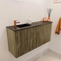 Toiletmeubel Mondiaz Joya Dlux | 91.6 cm | Meubelkleur Dusk | Faye wastafel Lava Wasbak Links | 1 kraangat