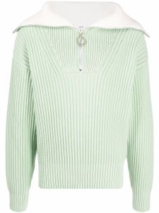 AMI Paris pull à col zippé - Vert