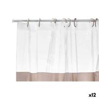Douchegordijn Berilo Beige Transparant Plastic PEVA 180 x 180 cm 16 x 28,5 x 4 cm (12 Stuks)