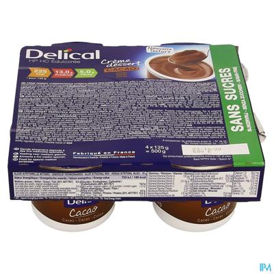 Delical Creme Dessert Hp-hc Z/suiker Cacao 4x124g