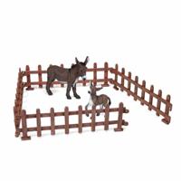 Speelgoed boerderij - met 4x hekjes - kunststof - 23 x 6 cm