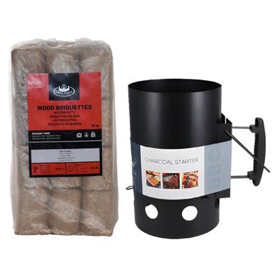 Barbecue startset - bbq - houtskoolaansteker - bbq starter - 10 kilo briketten Barbecue startset - bbq - houtskoolaansteker - bbq starter - 10 kilo briketten
