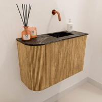 Toiletmeubel Mondiaz Joya Dlux | 61.6 cm | Meubelkleur Oak | Faye wastafel Lava Wasbak Rechts | Zonder kraangat(en) Toiletmeubel Mondiaz Joya Dlux | 61.6 cm | Meubelkleur Oak | Faye wastafel Lava Wasbak Rechts | Zonder kraangat(en)