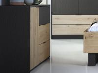 Commode UMPAL 1 deur 3 lades grafiet/artisan eik