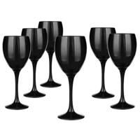 Glasmark Wijnglazen - 6x - Black collection - 300 ml - glas   -