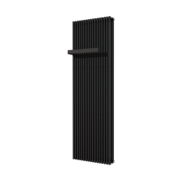 Vipera Corrason dubbele badkamerradiator 60 x 180 cm centrale verwarming mat zwart zij- en middenaansluiting 3.468W